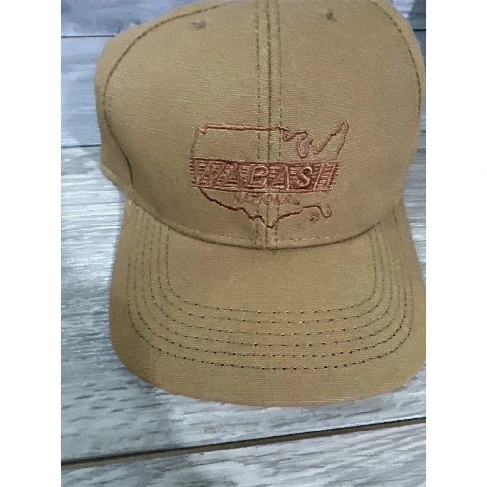 Wabash‎ National Vintage Trucker Hat Brown Canvas Made in USA Snapback Cap Mens